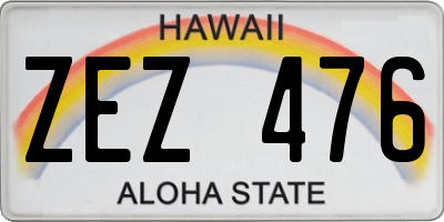 HI license plate ZEZ476