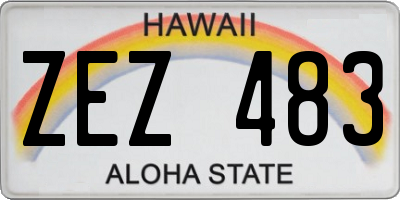 HI license plate ZEZ483