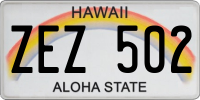 HI license plate ZEZ502