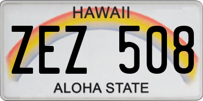 HI license plate ZEZ508