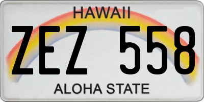 HI license plate ZEZ558