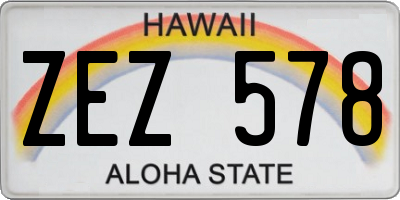 HI license plate ZEZ578