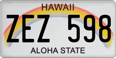HI license plate ZEZ598