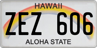 HI license plate ZEZ606