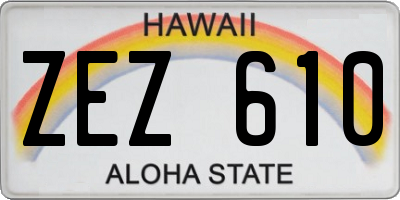 HI license plate ZEZ610