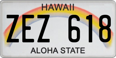 HI license plate ZEZ618