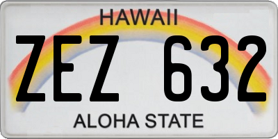 HI license plate ZEZ632
