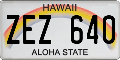 HI license plate ZEZ640