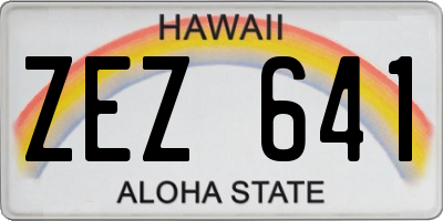 HI license plate ZEZ641