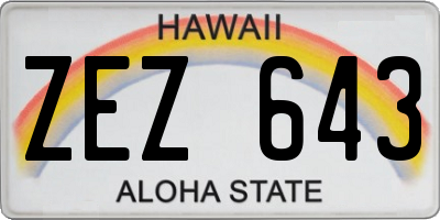 HI license plate ZEZ643