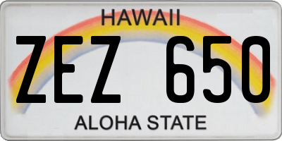 HI license plate ZEZ650