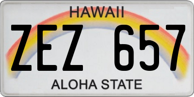 HI license plate ZEZ657
