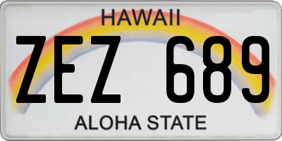 HI license plate ZEZ689