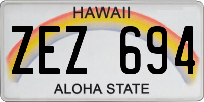 HI license plate ZEZ694