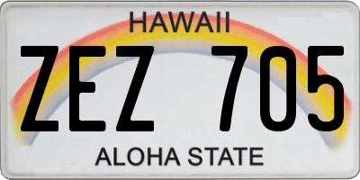 HI license plate ZEZ705
