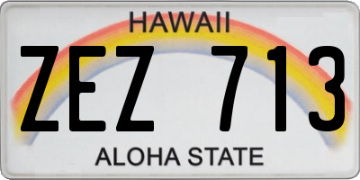 HI license plate ZEZ713