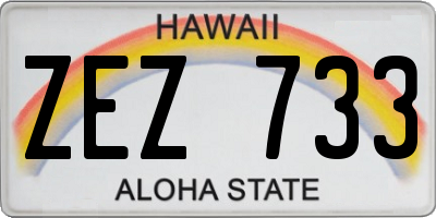 HI license plate ZEZ733