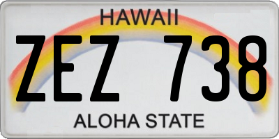 HI license plate ZEZ738