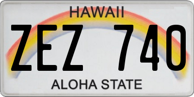 HI license plate ZEZ740