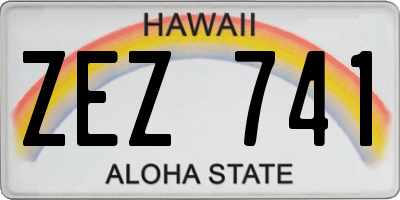 HI license plate ZEZ741