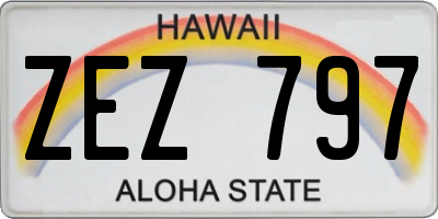 HI license plate ZEZ797