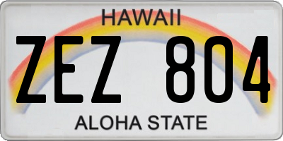 HI license plate ZEZ804