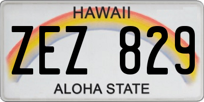 HI license plate ZEZ829