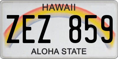 HI license plate ZEZ859