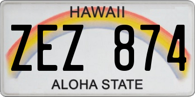 HI license plate ZEZ874