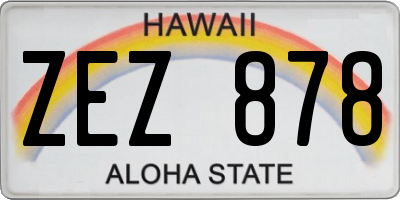 HI license plate ZEZ878