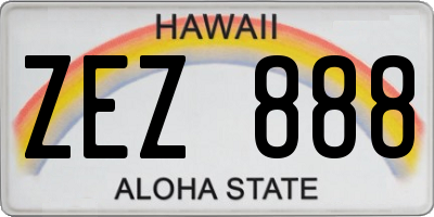 HI license plate ZEZ888