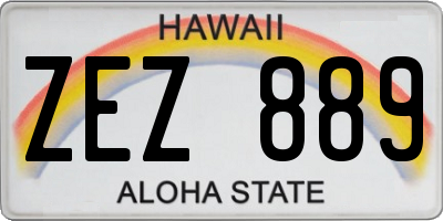 HI license plate ZEZ889