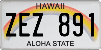 HI license plate ZEZ891