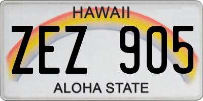 HI license plate ZEZ905