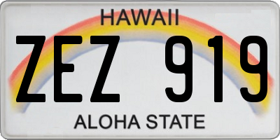 HI license plate ZEZ919