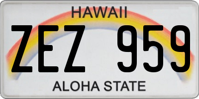 HI license plate ZEZ959