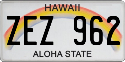 HI license plate ZEZ962