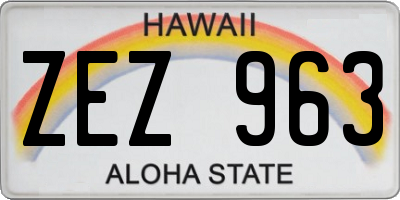 HI license plate ZEZ963