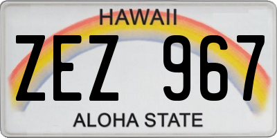 HI license plate ZEZ967