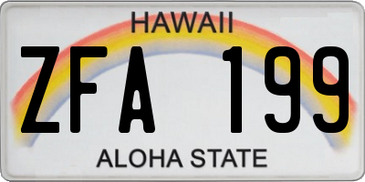 HI license plate ZFA199