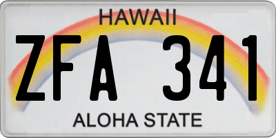HI license plate ZFA341