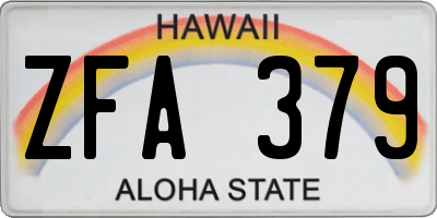HI license plate ZFA379