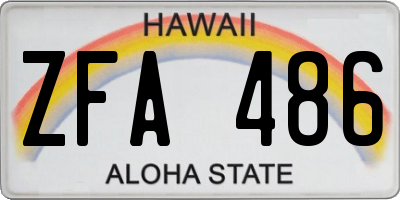 HI license plate ZFA486