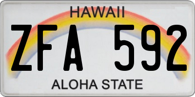 HI license plate ZFA592