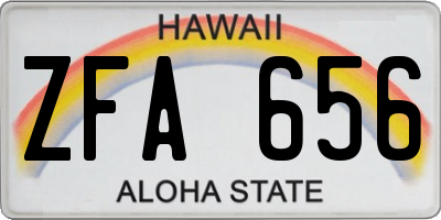 HI license plate ZFA656