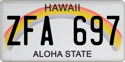 HI license plate ZFA697