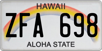 HI license plate ZFA698