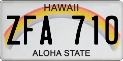 HI license plate ZFA710