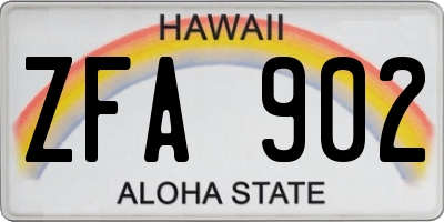 HI license plate ZFA902