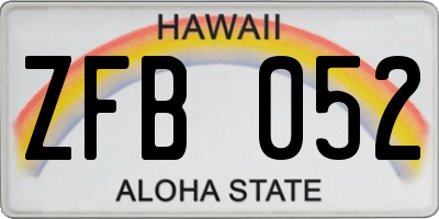 HI license plate ZFB052